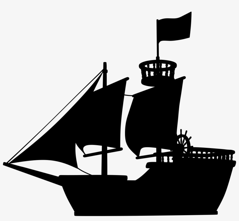 Clip Art Royalty Free Cannon Transparent Ship - Pirate Ship Silhouette Png, transparent png #72995