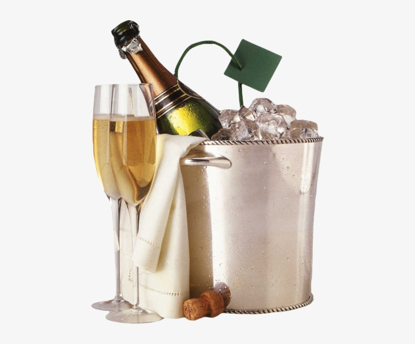 Bottle Of Champagne Png Black And White Download - Champagne Ice Bucket Png, transparent png #73127