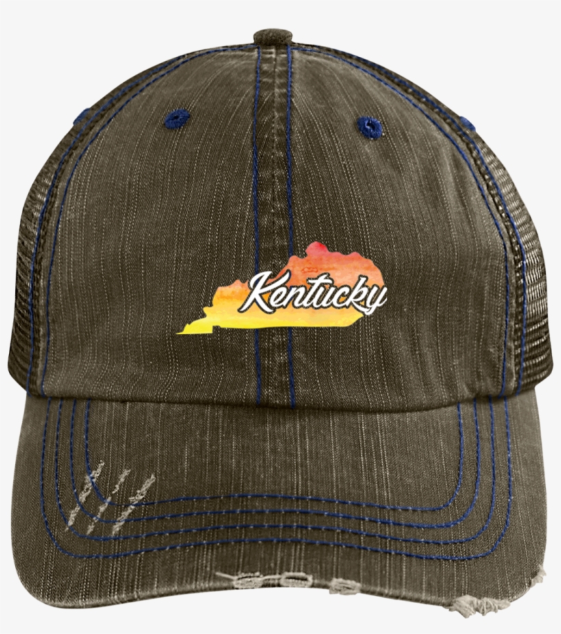 Watercolor Kentucky Home Hat State Of Kentucky Hat - Because I Squats Distressed Trucker Cap, transparent png #73171