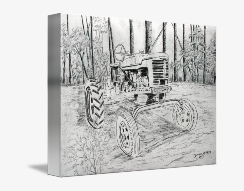 Old Farm Tractor Drawing By Derek Mccrea Png Library - Drawing, transparent png #73552