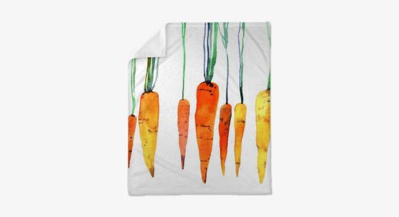 Watercolor Hand Painted Carrot Plush Blanket • Pixers® - Carrot Watercolor, transparent png #74658