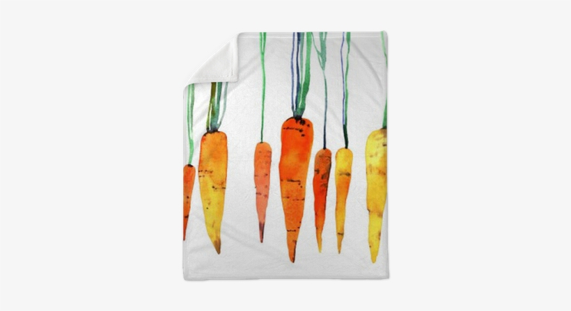 Watercolor Hand Painted Carrot Plush Blanket • Pixers® - Carrot Watercolor, transparent png #74658