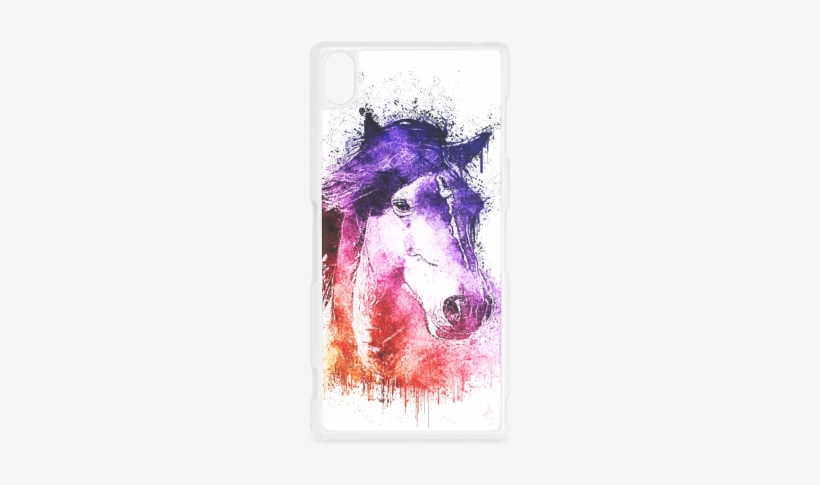 Watercolor Horse Hard Case For Sony Xperia Z3 - Watercolor Horse Pillow Case, transparent png #74686