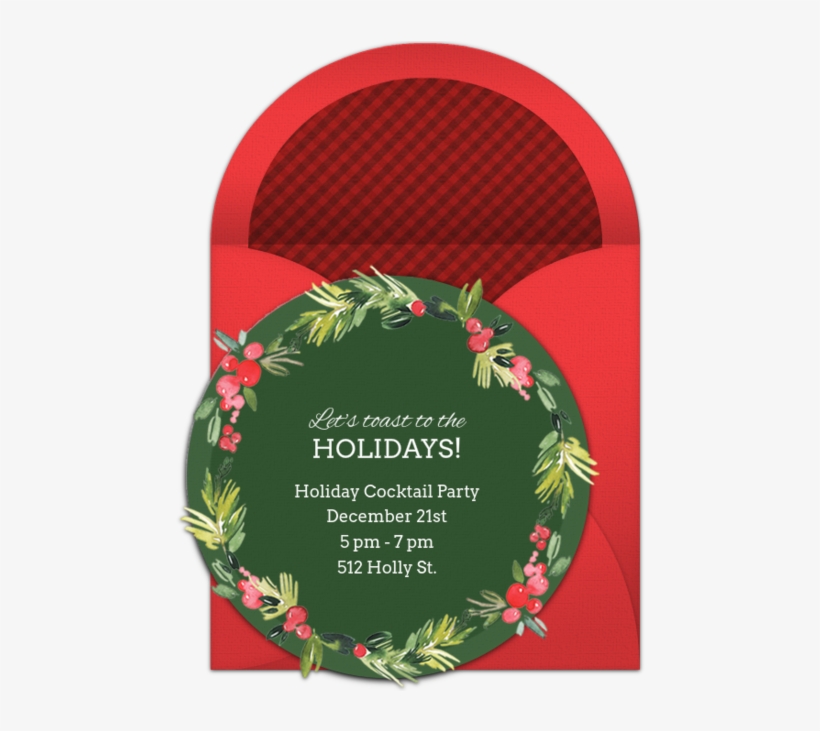 Watercolor Wreath Online Invitation - Wreath, transparent png #75143
