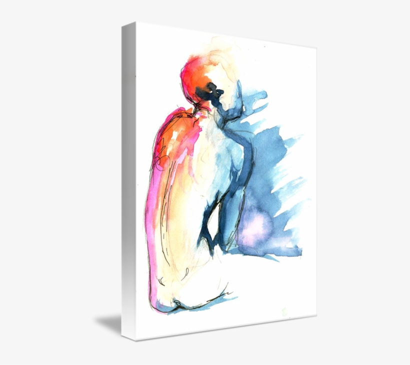 Figure Study In Watercolor - Gallery-wrapped Canvas Art Print 16 X 21 Entitled Figure, transparent png #75363
