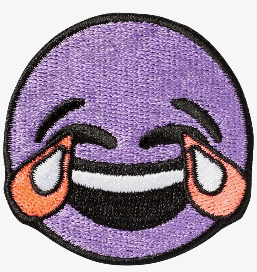 Crying Laughing Emoji Sticker Patch - Purple Laughing Crying Emoji, transparent png #75451