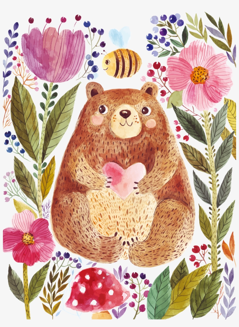 Watercolor Painting Stock Illustration Royalty - Little Bear Watercolor, transparent png #76553