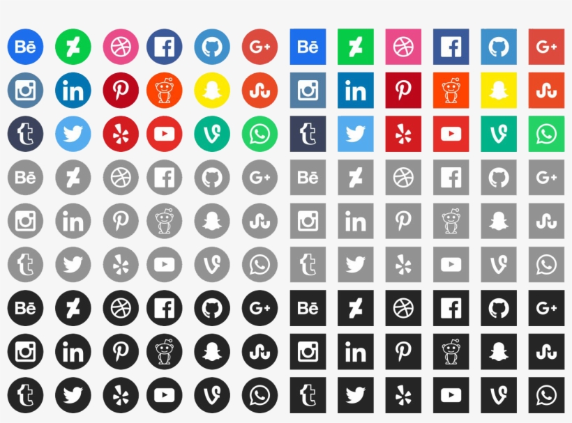 Vector Free Social Media Icons - Free Social Media Icons 2018, transparent png #76554