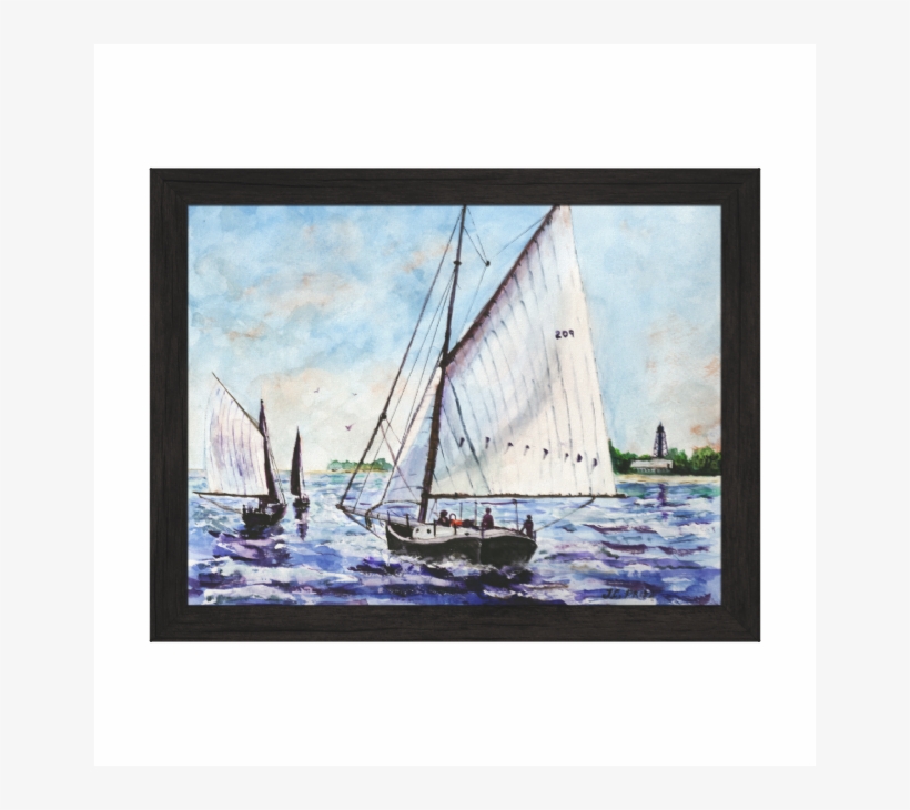 Sailing Along Fine Art Sailboats Watercolor Canvas - Watercolor Painting, transparent png #76981
