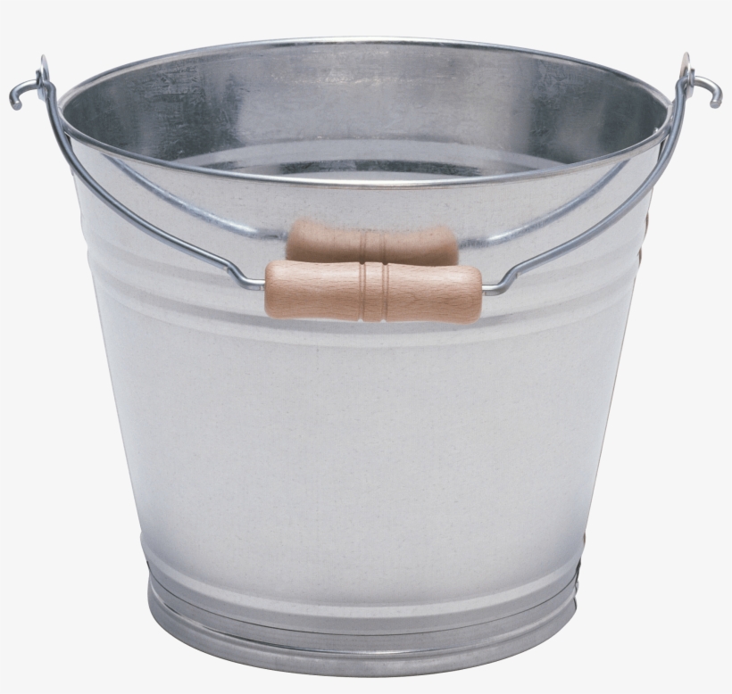 Silver With Wood Bucket, transparent png #77502