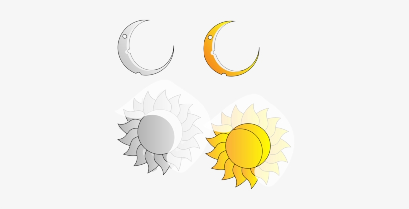 Lunar Eclipse Ray Sunlight Moon Symbol - Moon And Sun Png, transparent png #77644