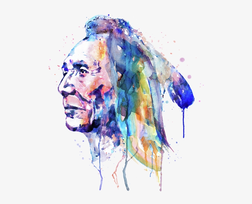 Bleed Area May Not Be Visible - Black And White Native American Warrior Art, transparent png #77848