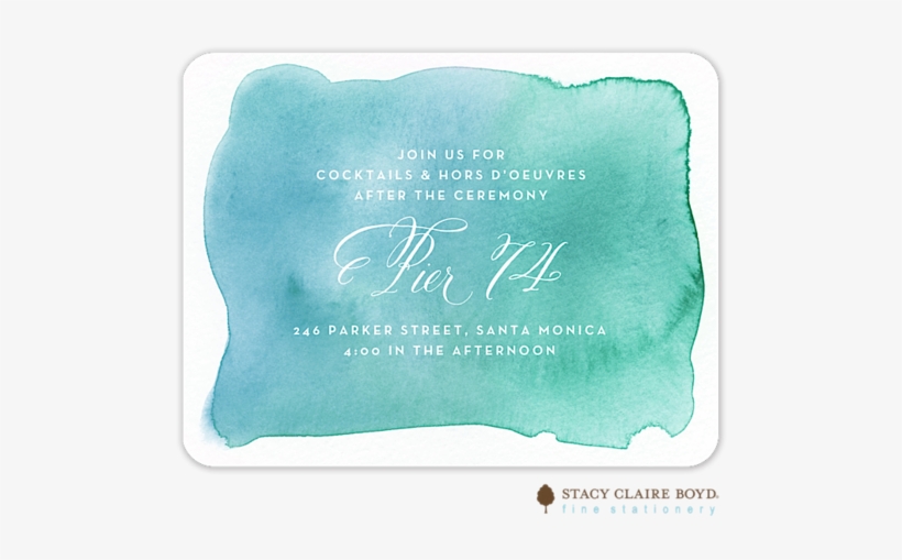 Watercolor Wash Reception Card - Watercolor Painting, transparent png #77944