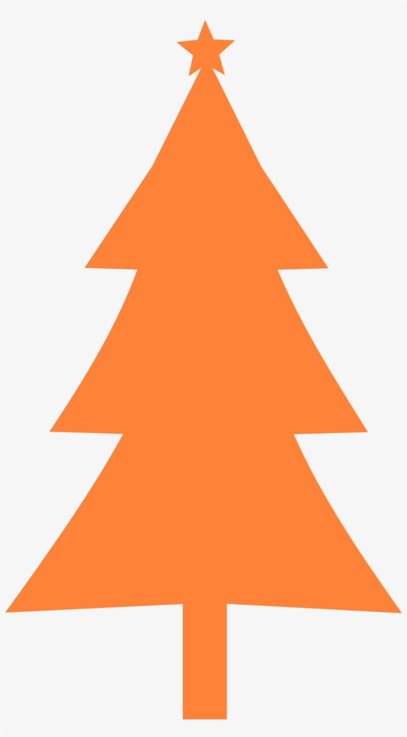 Orange Clipart Christmas - Christmas Tree Silhouette Clip Art, transparent png #78098