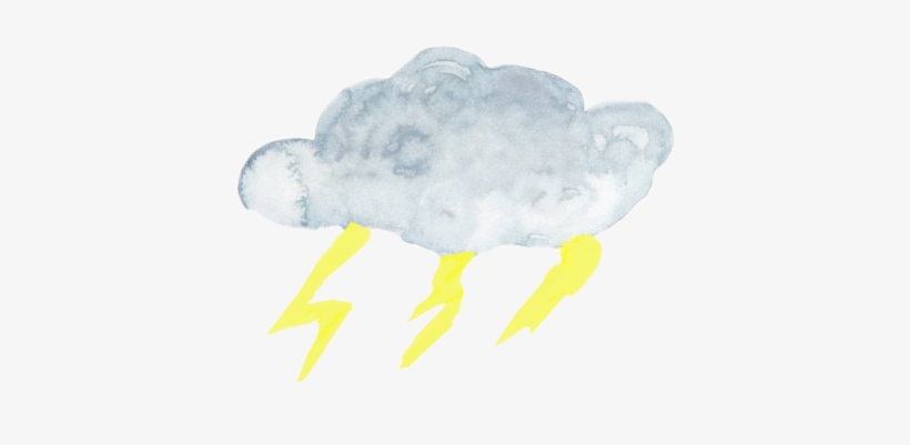 Storm Watercolor Lightning Clouds Weather - Flatworm, transparent png #78142