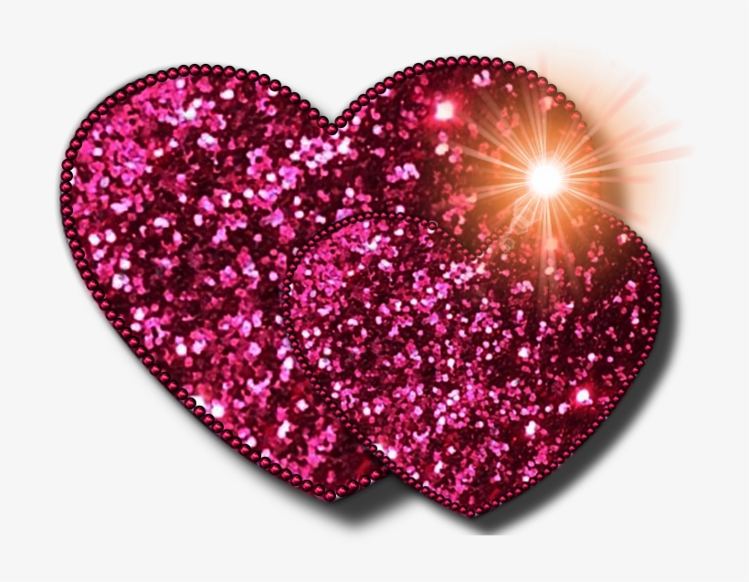 Png Pink Glittery Hearts By Jssanda On Clipart Library - Heart Images In Glitter, transparent png #78444