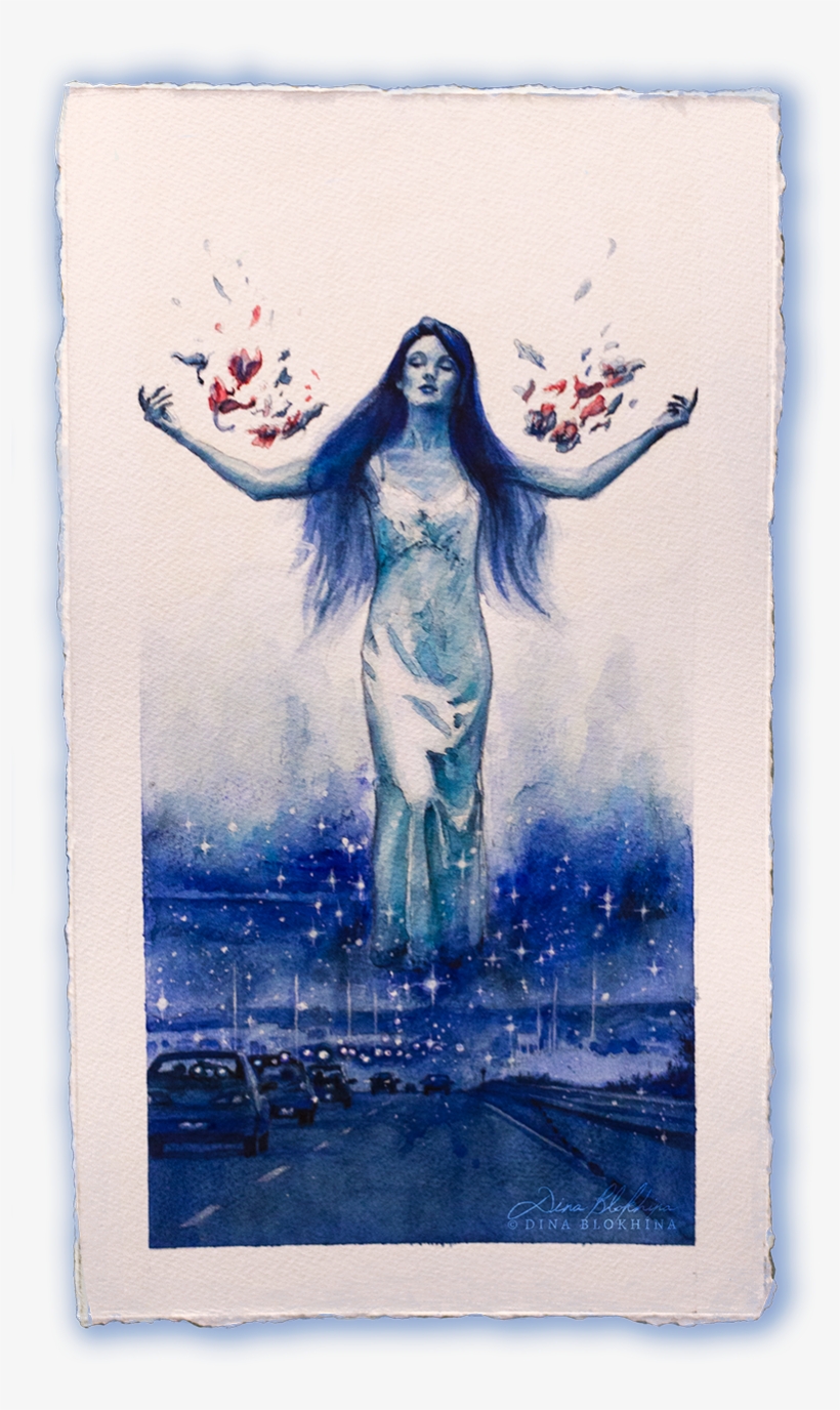 She Rides The Halo Of The Skyline - Painting, transparent png #78515