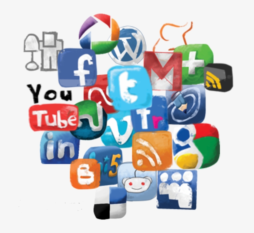 Social Media Icon Set - Social Media Clipart, transparent png #79009