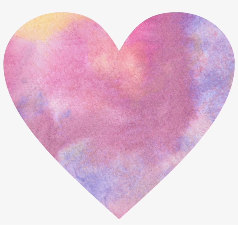 Ftestickers Love Heart Watercolor Pastels Pink Purple, transparent png #79079