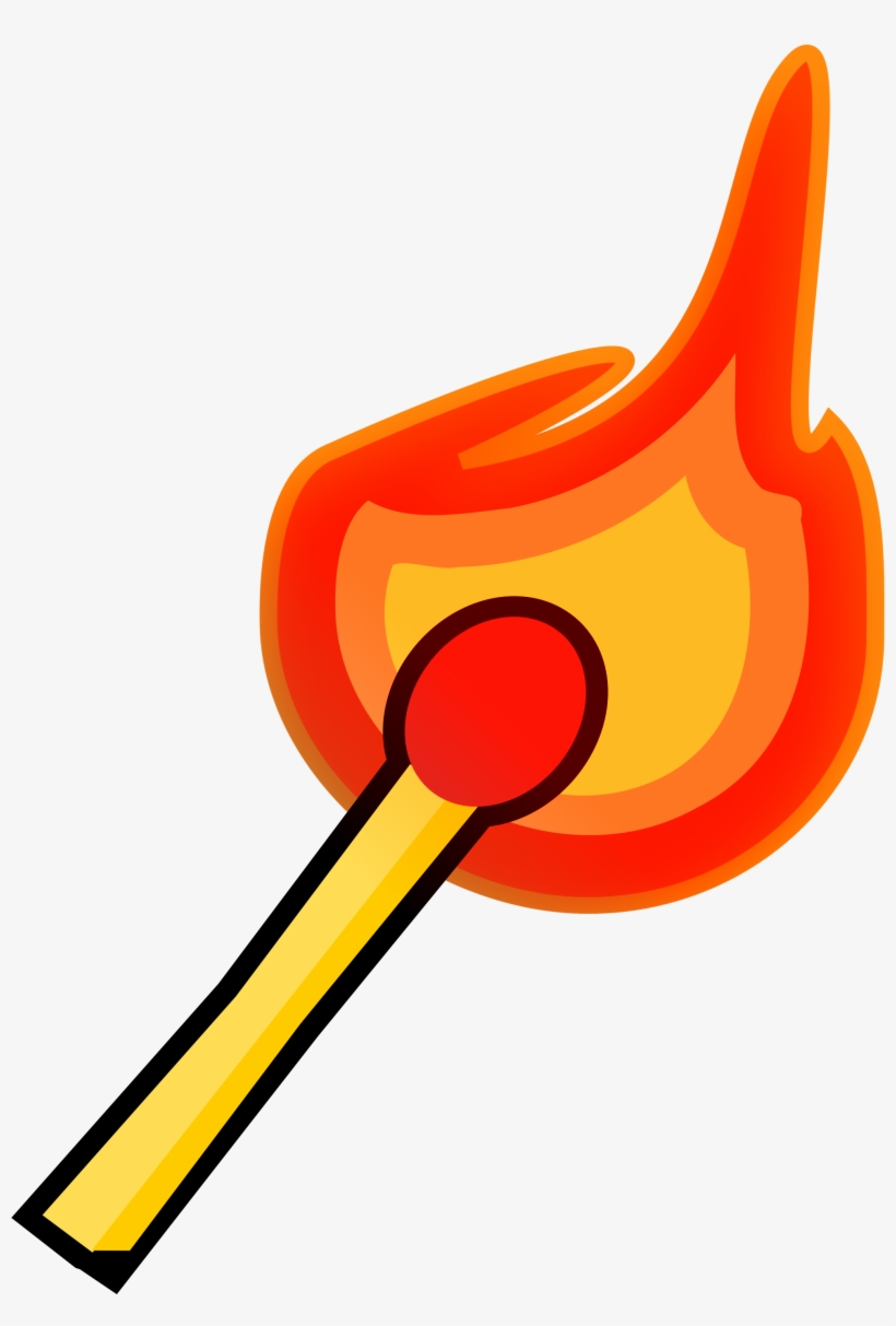 Realistic Fire Flames Clipart Png - Transparent Background Match Clipart, transparent png #79355