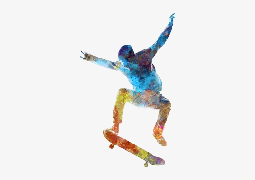 Bleed Area May Not Be Visible - Skateboarding Silhouette, transparent png #79639