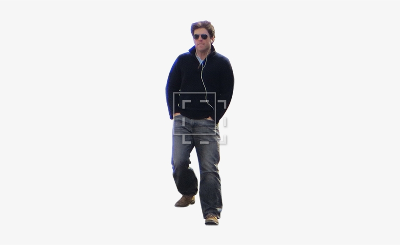 Man Walking Downstairs With Headphones - Man, transparent png #79783