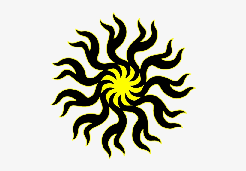 Sunlight Clipart Tribal - Yellow Tribal Sun Design, transparent png #700158