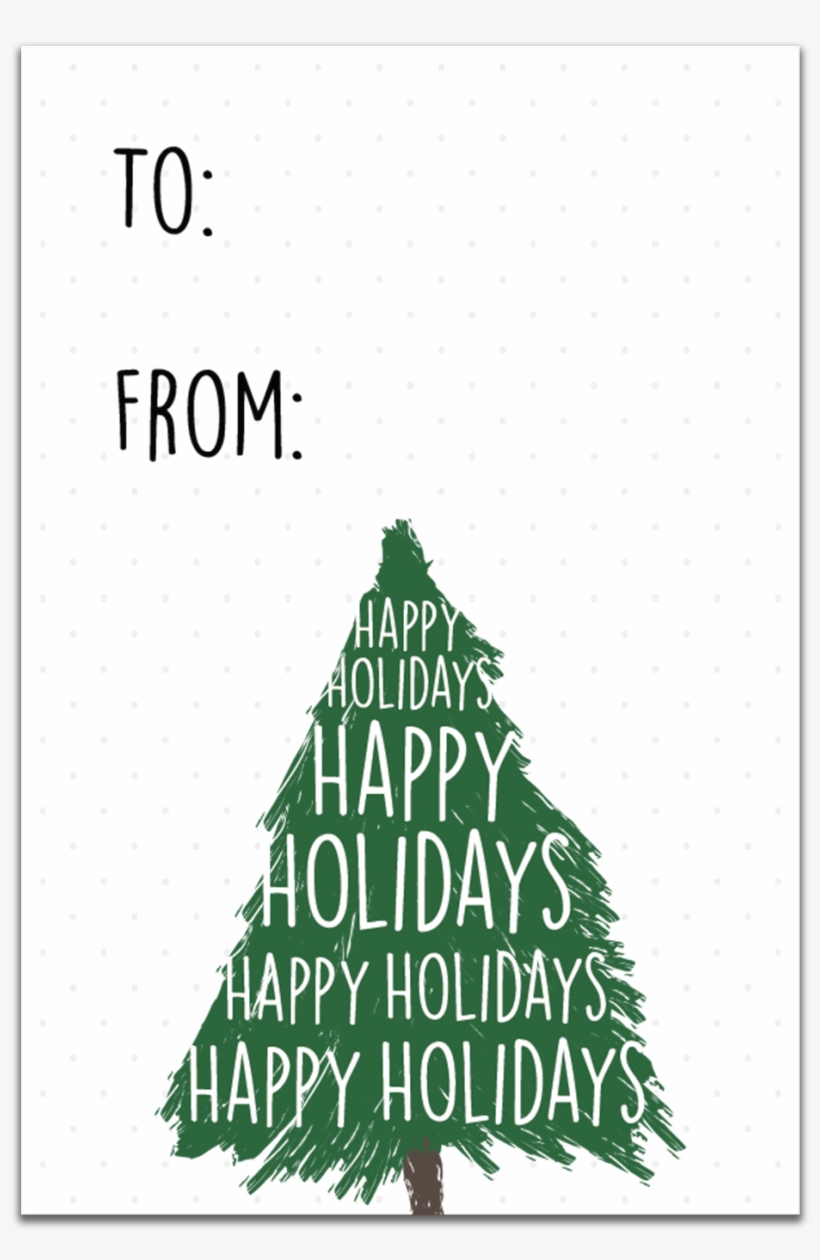 Gt018 Happy Holidays Christmas Tree Gift Tags - Christmas Tree, transparent png #700401