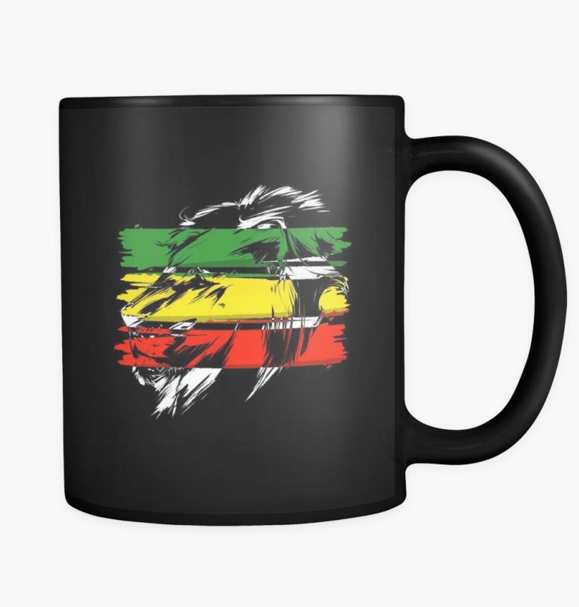 Jamaican Flag Lion Of Judah Rasta Reggae Roots Black - Blue Green Thin Line, transparent png #700681