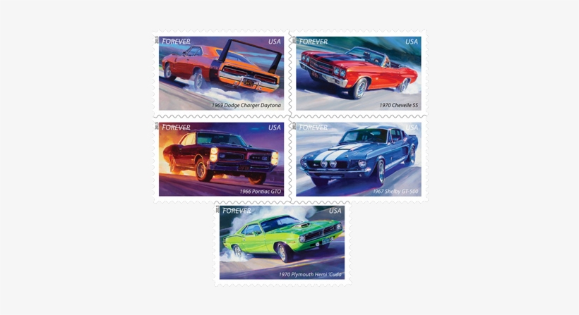 Artist Tom Fritz Muscle Car Stamps Prints - Muscle Car Stamps, transparent png #701356