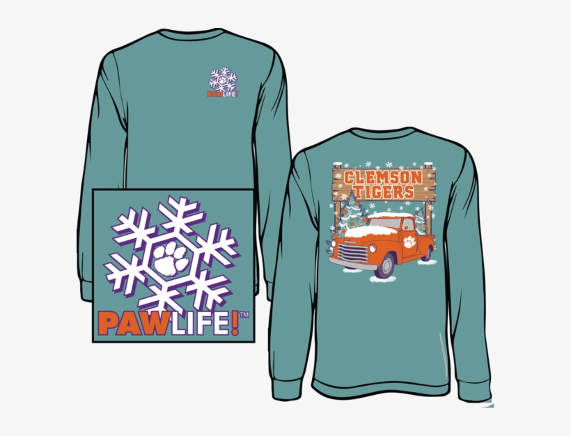 Clemson Christmas Pawlife Shirt - Clemson University, transparent png #703386