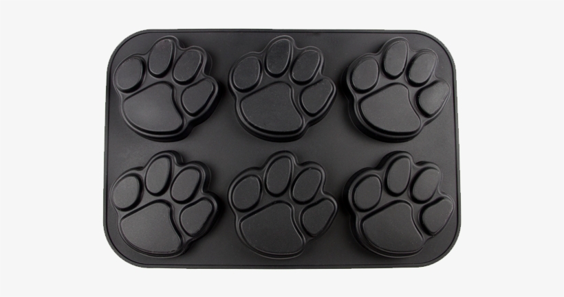 Pawprint Cupcake Or Muffin Pan By Fanpans Black - Bakins Silicone Muffin Pans Paw Print - Silicone Muffin, transparent png #703546