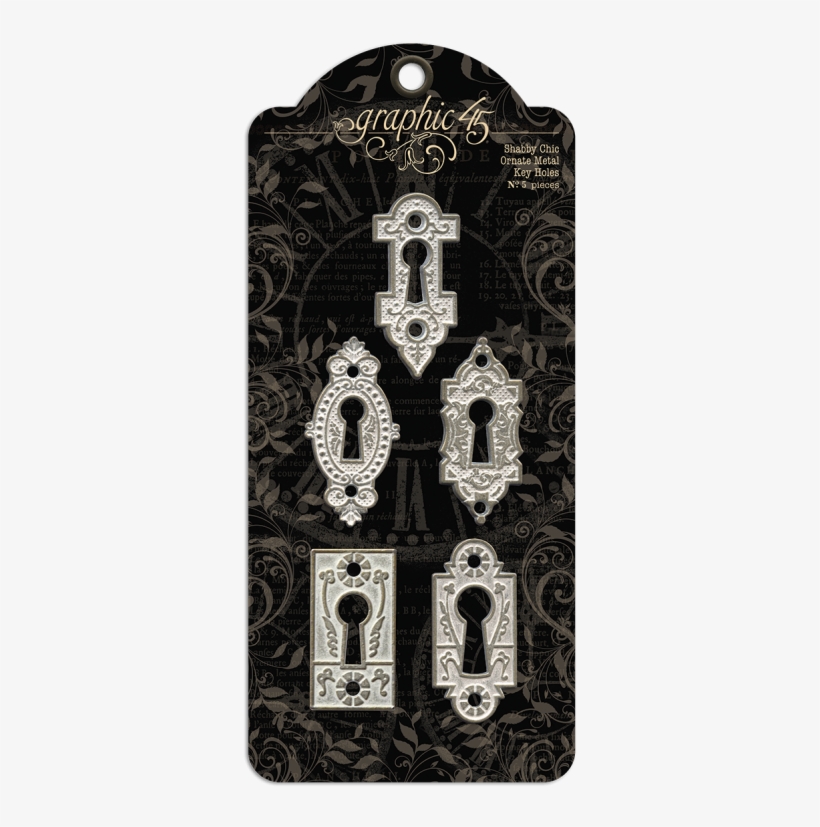 Shabby Chic Ornate Metal Key Holes - Graphic 45 Staples - Shabby Chic Door Pull, transparent png #704195