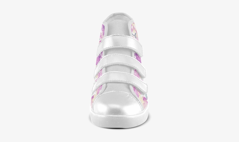 Watercolor Flower Pattern Velcro High Top Canvas Kid's - Skate Shoe, transparent png #704300