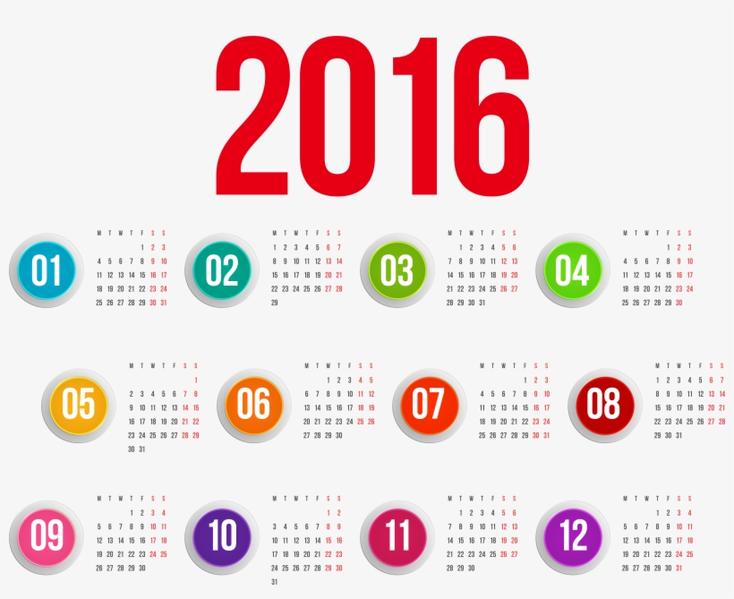 2016 Calendar Png, transparent png #704327