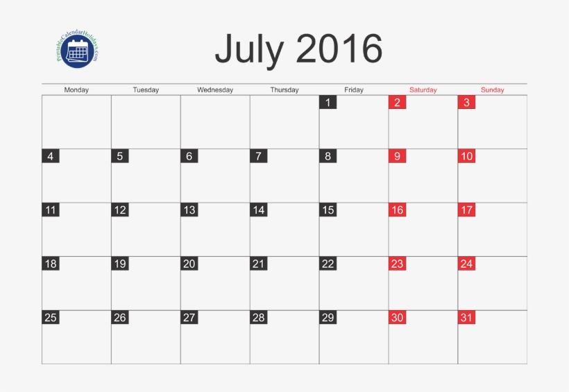 July 2016 Calendar Printable - Croatian Football Cup, transparent png #704780