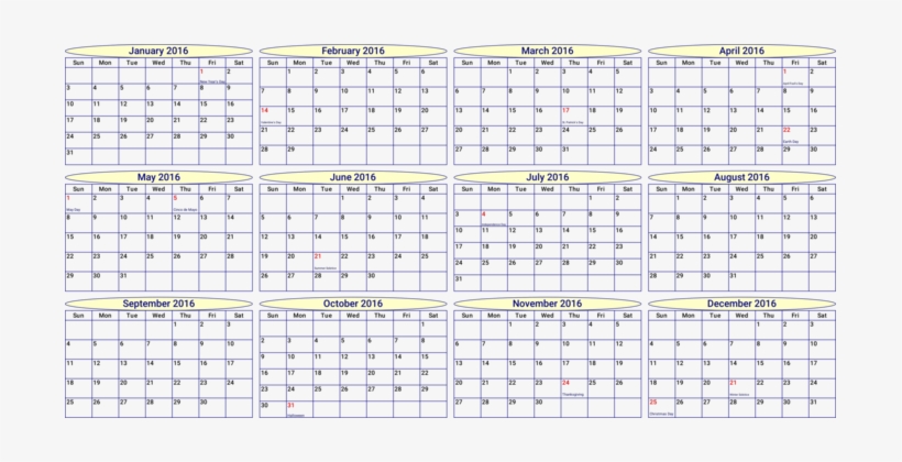 Calendar Date 2018 Month Year - 12 Month Calendar Clip Art, transparent png #705989