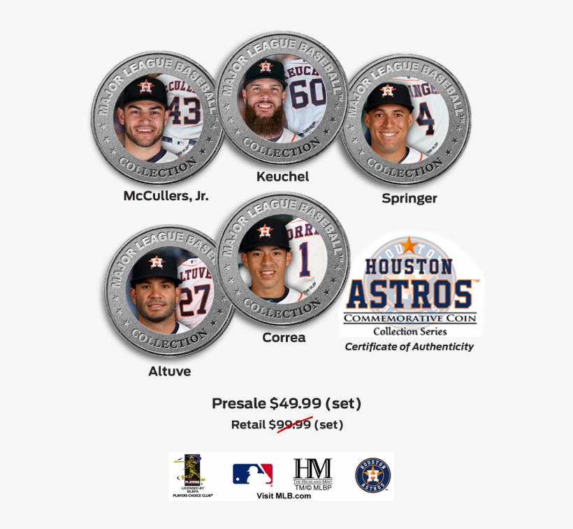 Limited Edition Mlb Licensed Astros Collector Coins - Astros Coins, transparent png #706657