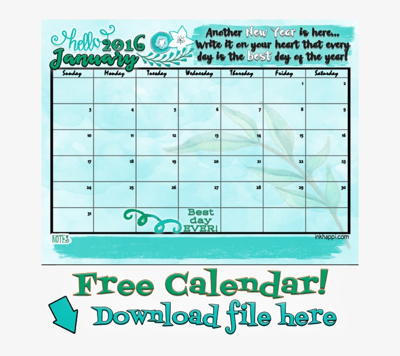 Monthly Calendars From Inkhappi - Number, transparent png #706658