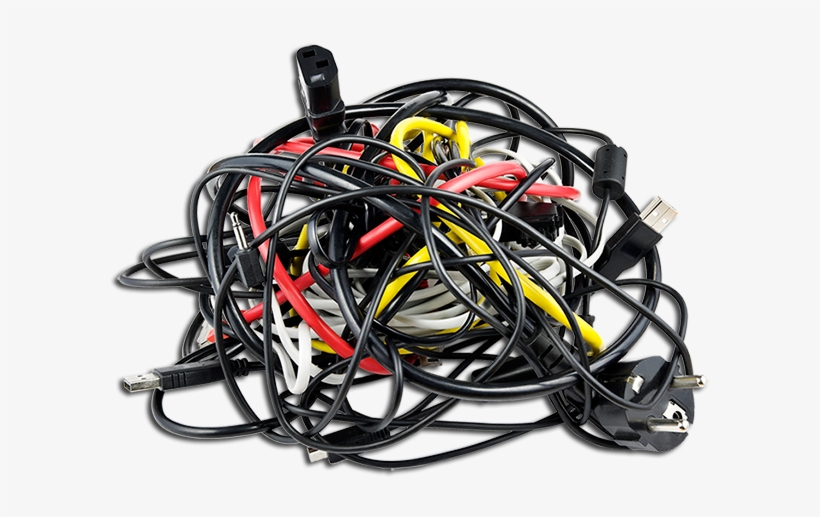 Tangled-wires - Tangled Cables Png, transparent png #706679
