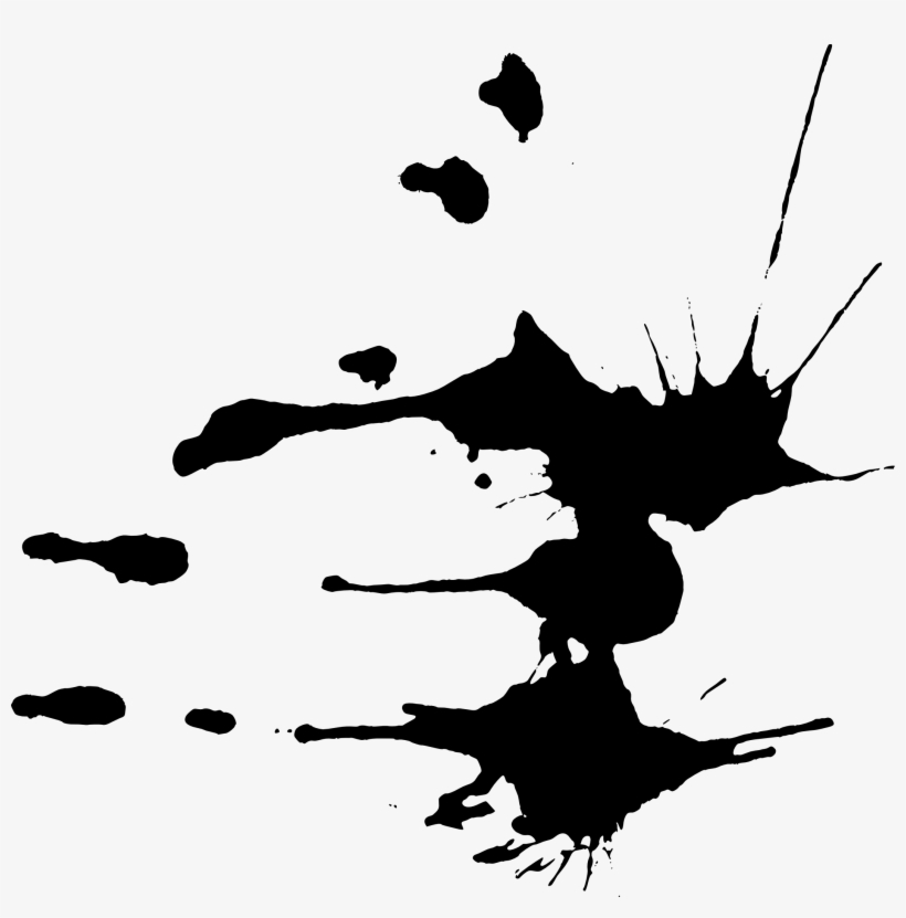 Black Paint Splatter Png For Kids - Paint Splash Stencil, transparent png #707093