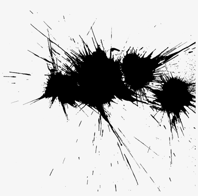 Free Black Paint Splatter Transparent - White, transparent png #707115