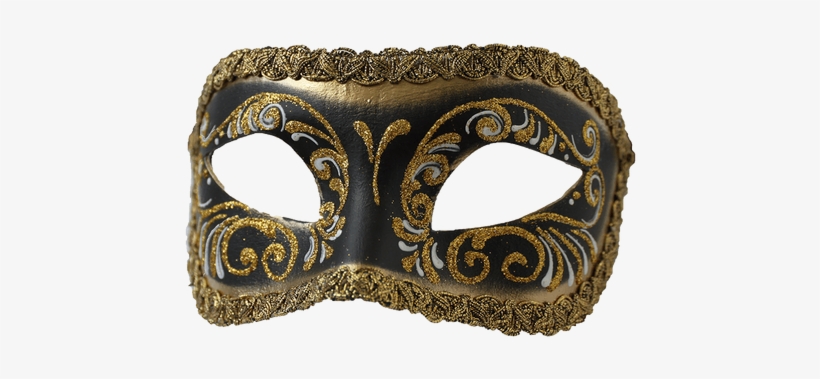 Colombina Black & Gold Mask - Mask, transparent png #707534