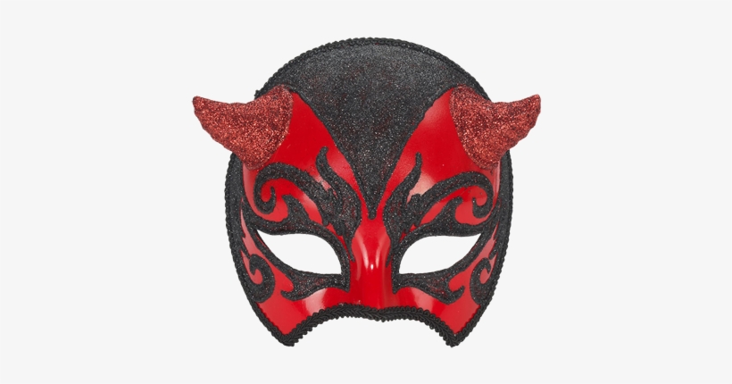Venetian Mask With Horns - Adult Devil Venetian Mask, transparent png #707540