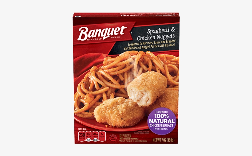 Spaghetti & Chicken Nuggets Meal - Mac Cheese And Steak, transparent png #708137