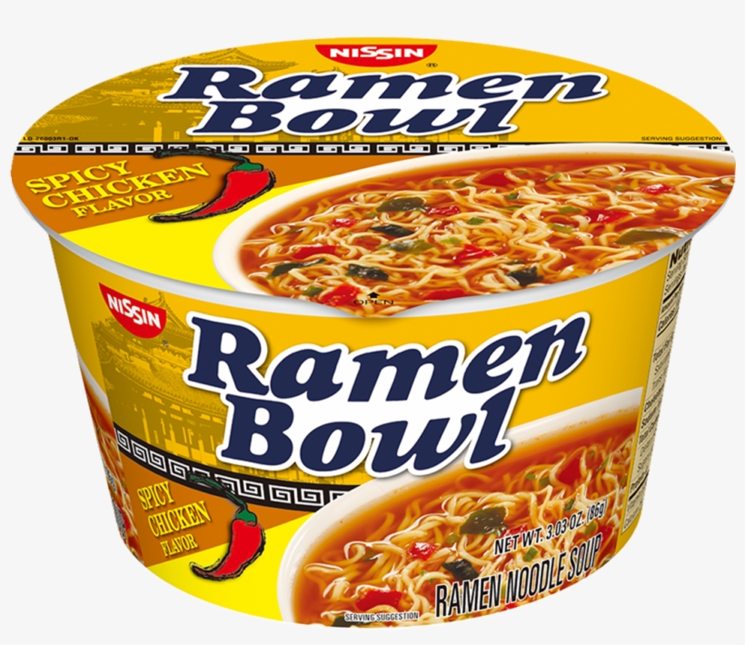 Nissin Ramen Bowl Spicy Chicken Flavor - Instant Ramen Bowl, transparent png #708613