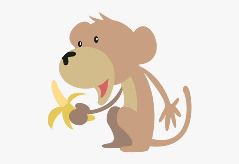 A Happy Cartoon Monkey With Banana - Song - Free Transparent PNG Download -  PNGkey