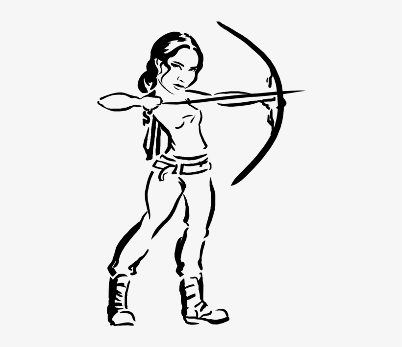Bow Arrow Drawing At Getdrawings - Katniss Everdeen, transparent png #709108