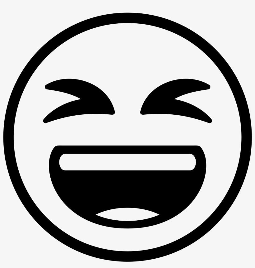 Open - Laugh Emoji Black And White, transparent png #709319