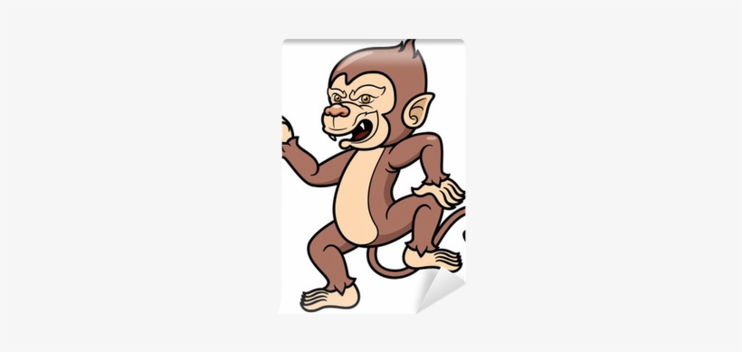 Vector Illustration Of Cartoon Monkey Wall Mural • - Illustration, transparent png #709320